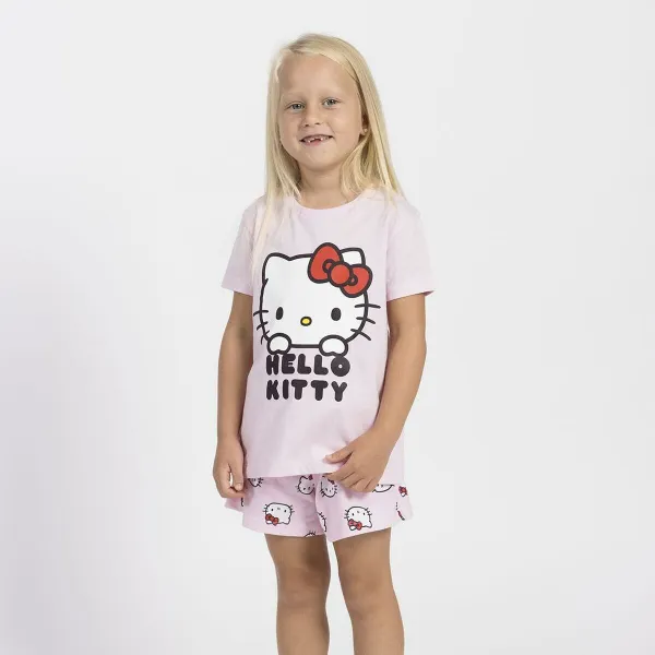 Vasaras pidžamu zēniem Hello Kitty Rozā