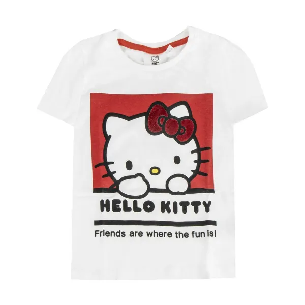 Lasten Lyhythihainen paita Hello Kitty Valkoinen
