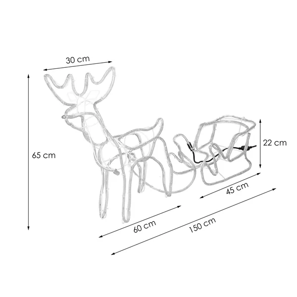 CL1224 LIGHTING REINDEER WITH 264 LED SLIDE