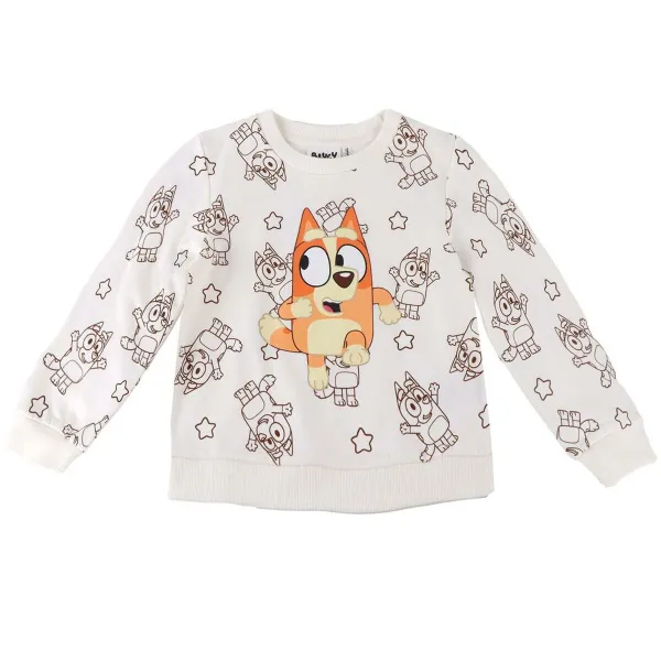 Lasten huputon collegepaita Bluey Beige