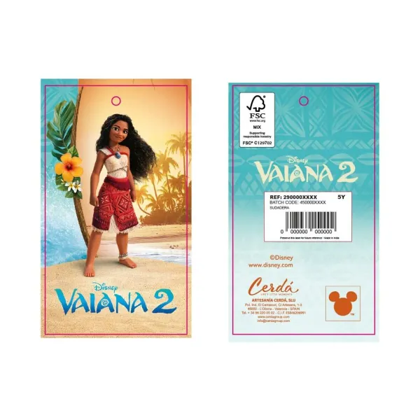 Hoodless Sweatshirt for Girls Vaiana Beige