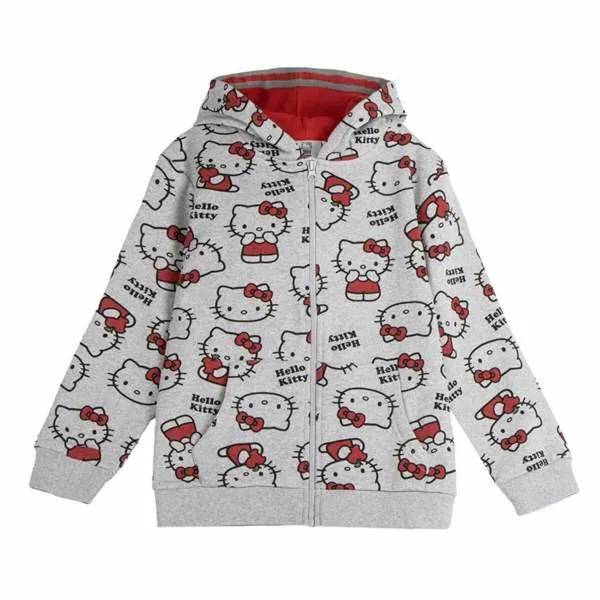 Толстовка с капюшоном для девочек Hello Kitty Серый