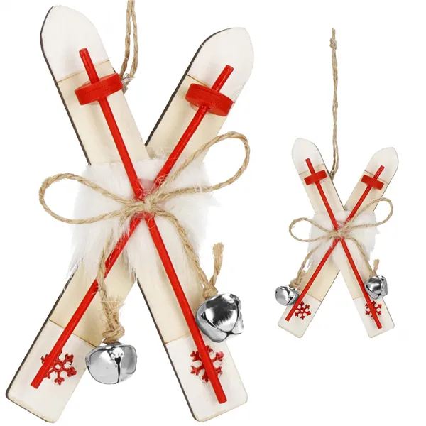 CA1090 CHRISTMAS ORNAMENT "SKIS" 12X6 CM