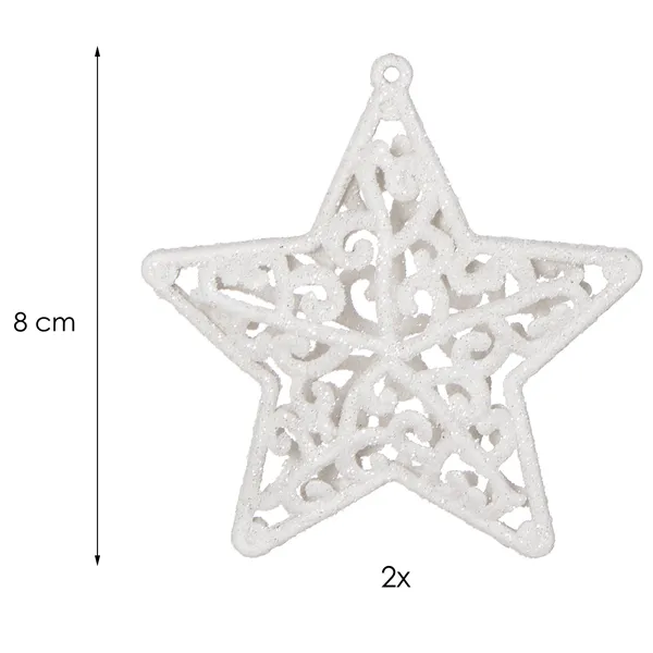 CA0038 CHRISTMAS DECORATIONS STARS 8X8 CM 2 PCS.