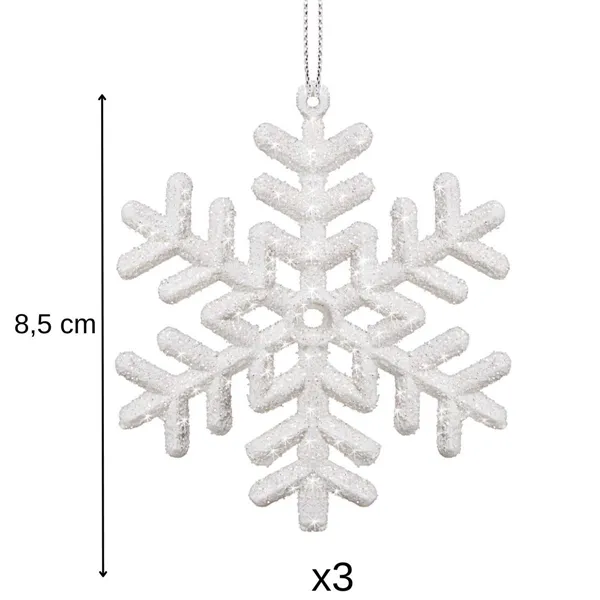 CA0041 CHRISTMAS TREE DECORATIONS STARS 9.5 CM 3 PCS.