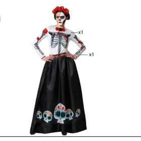 Costume for Adults Multicolour Skeleton Mexican (2 Pieces)