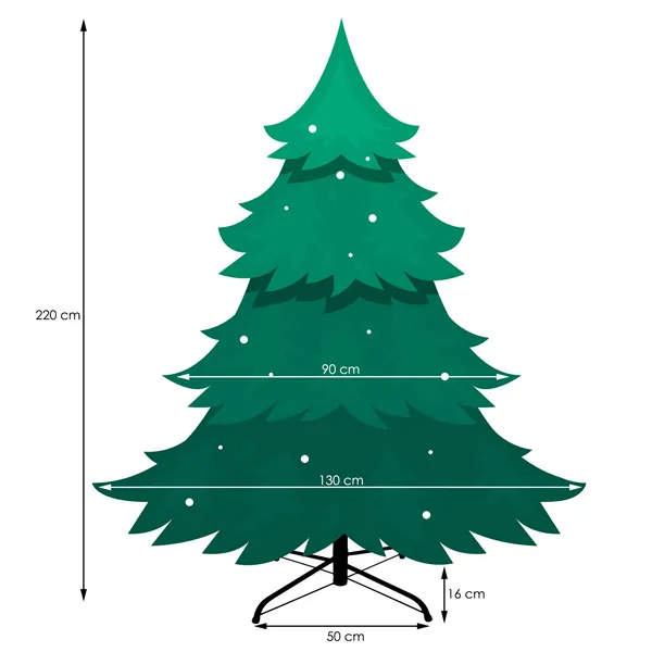 CT0096 CHRISTMAS TREE NATURAL SPRUCE PE LUX 220 CM