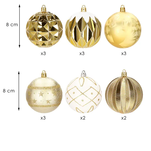 CA0870 CHRISTMAS BALLS 8 CM 16 PCS