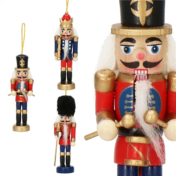 CA0823 CHRISTMAS NUTCRACKER ORNAMENT 12.5 CM 3 PCS.