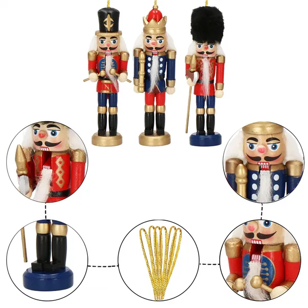 CA0823 CHRISTMAS NUTCRACKER ORNAMENT 12.5 CM 3 PCS.