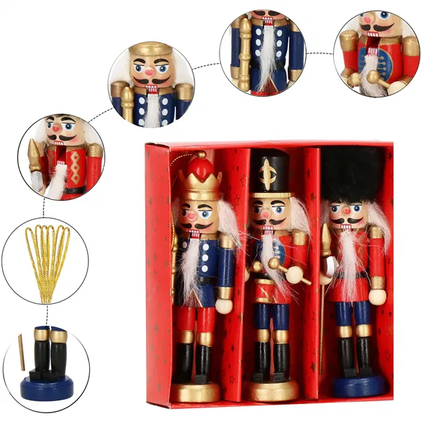 CA0823 CHRISTMAS NUTCRACKER ORNAMENT 12.5 CM 3 PCS.