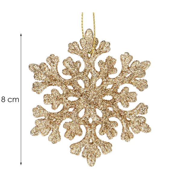 CA0718 CHRISTMAS ORNAMENT "SNOWFLAKE" 6 CM 8 PCS.