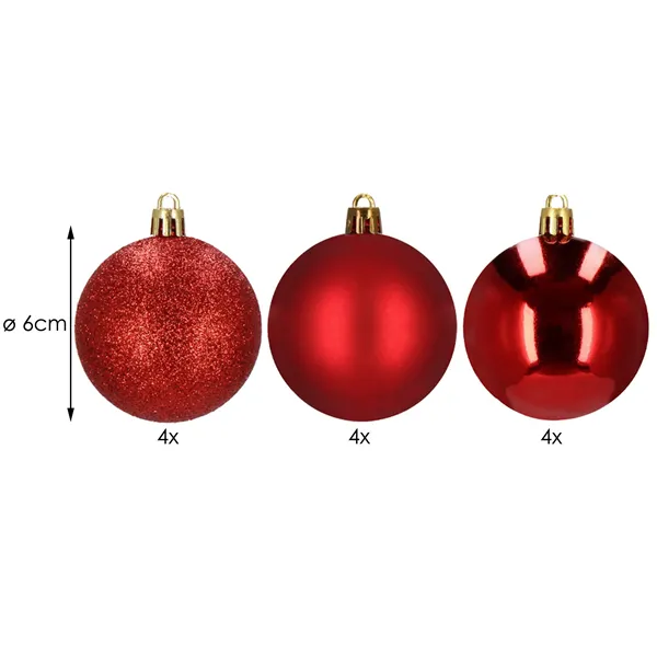 CA0001 CHRISTMAS BALLS 6 CM 12 PCS.