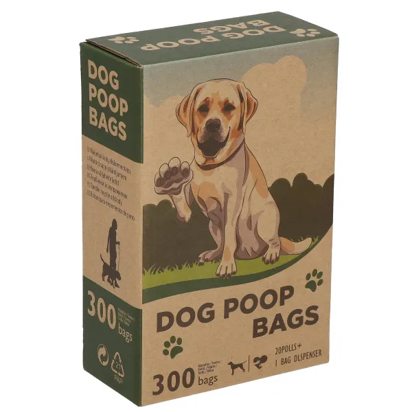 Šunų ekskrementų maišeliai Springos PA1070 300 vnt konteineris su segtuku, 20 rulonų