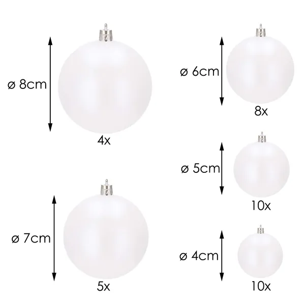 CA0146 CHRISTMAS BALLS 4/5/6/7/8 CM 37 PCS.