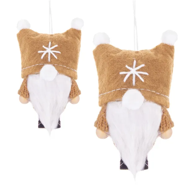 8 cm kalėdinė dekoracija, kalėdinis nykštukas, rudas nykštukas