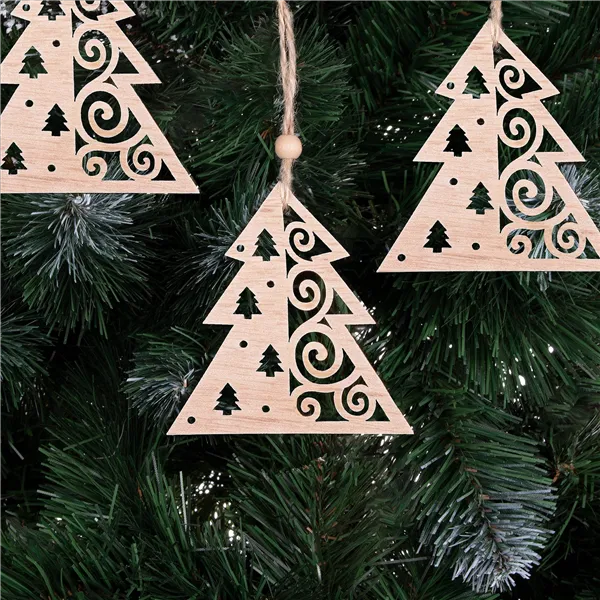 CA0662 WOODEN ORNAMENT 6 PCS (CHRISTMAS TREE)