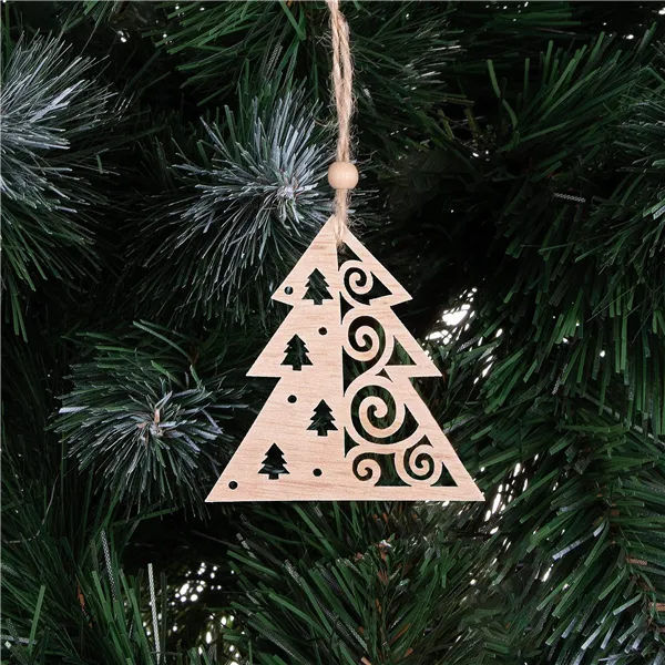 CA0662 WOODEN ORNAMENT 6 PCS (CHRISTMAS TREE)