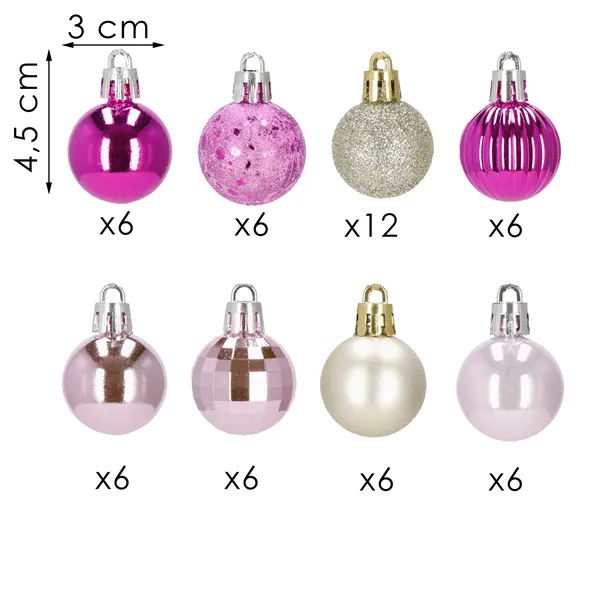 Christmas balls Springos CA1131 3 CM 54 PCS.