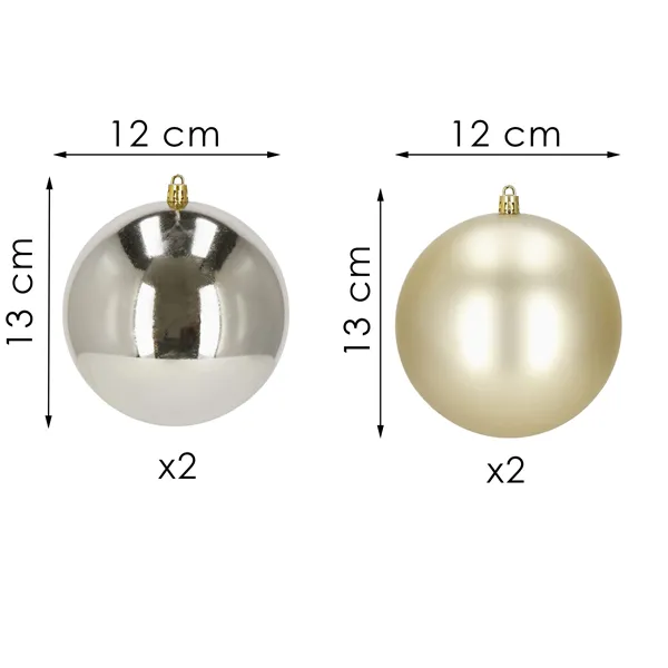 Christmas balls Springos CA1184 12 CM 4 PCS.