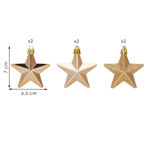 Christmas decorations Springos CA1149 6 pcs. stars