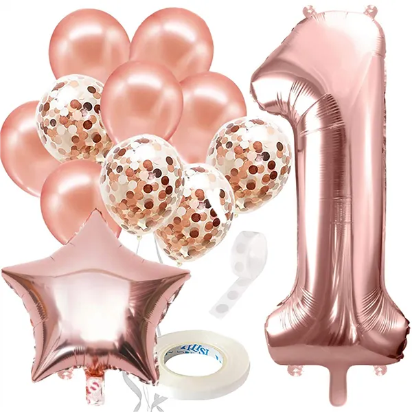 PS0022 ROSE BIRTHDAY DECORATIONS SET