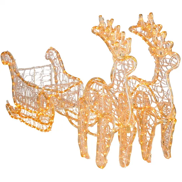 CL1222 LIGHTING REINDEER WITH Sleigh 480 LED