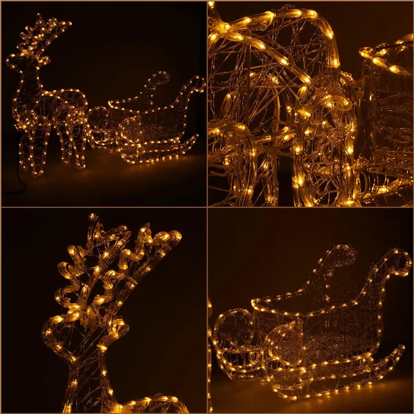 CL1220 LIGHTING REINDEER WITH Sleigh 312 LED