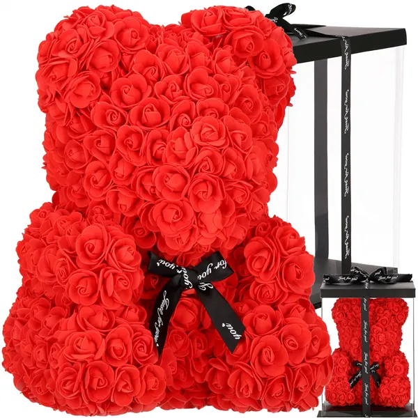 Decorative bear made of roses Springos HA7224