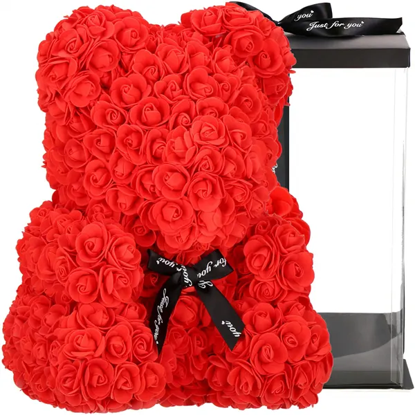 Decorative bear made of roses Springos HA7224