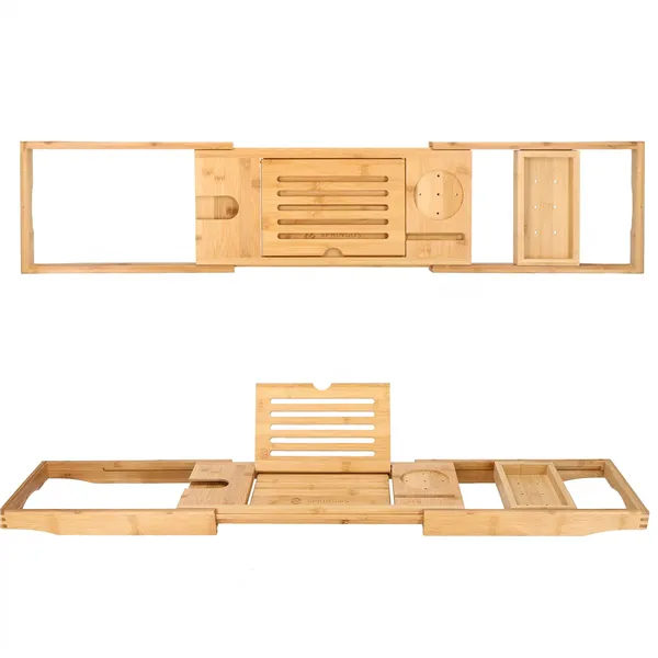 HA1025 BAMBOO BATHTUB SHELF