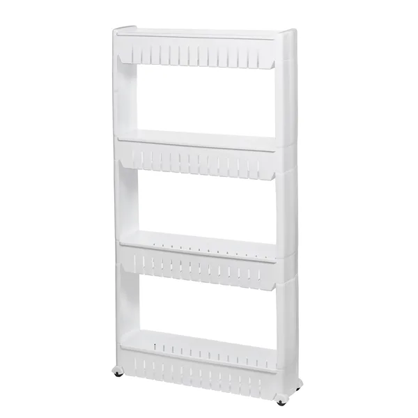 HA1011 CABINET ON WHEELS 4 SHELVES, WHITE