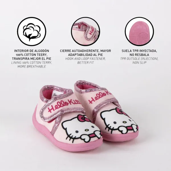 домашними тапочками Hello Kitty Розовый