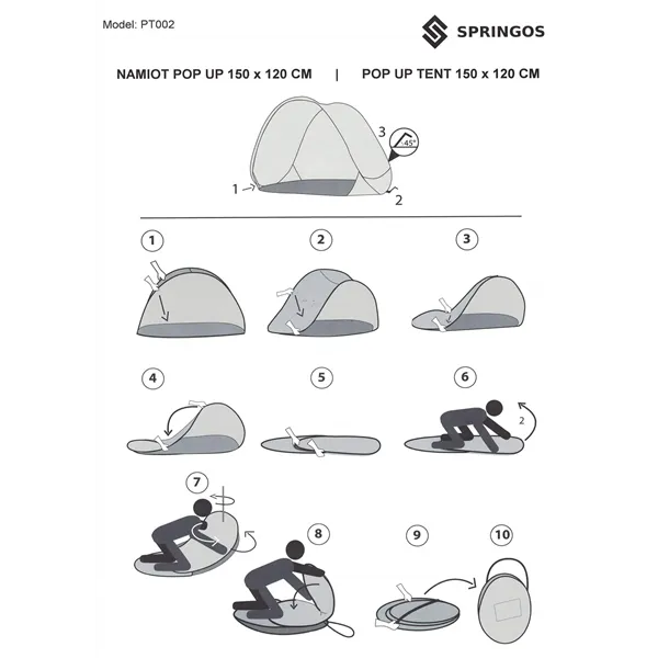 Beach tent Springos PT002 150 x 120cm