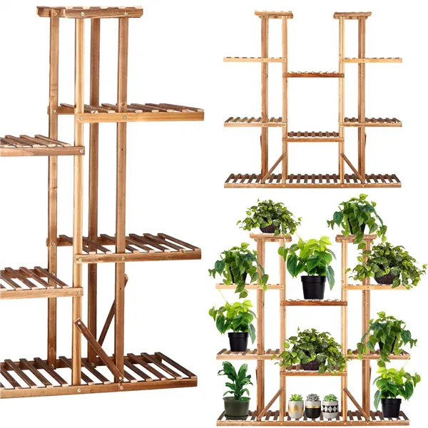 Wooden flower stand Springos 119 cm flower stand with 9 shelves