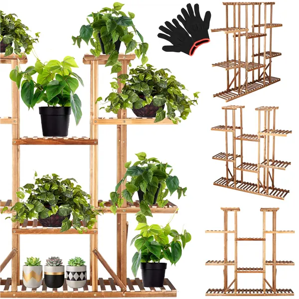 Wooden flower stand Springos 119 cm flower stand with 9 shelves