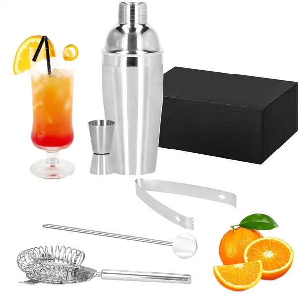 KI0021 BARTENDER SET FOR DRINKS SHAKER 750 ML, 5 ELEMENTS.