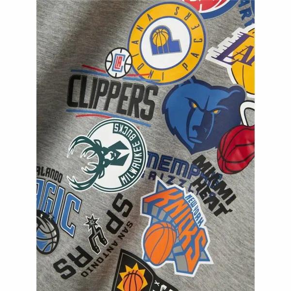 Uniseksinis džemperis su gobtuvu Name It mjusty Nba Wh Unb Ous Pilka