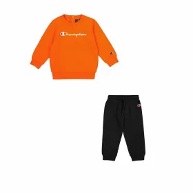 Sports Outfit for Baby Champion Crewneck Suit Orange Dark Orange