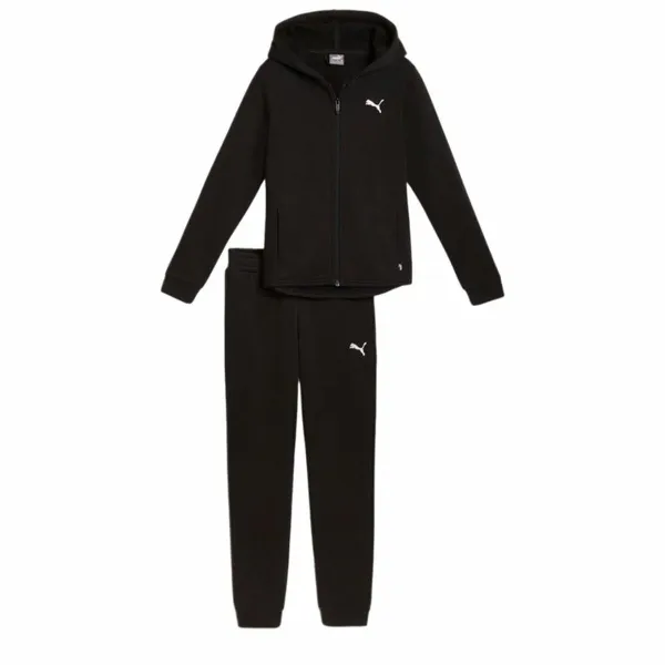 Детский спортивных костюм Puma Hooded Sweat Suit Flecce Cl Чёрный