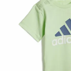 Sports Outfit for Baby Adidas Bl Cotton Set Infantil Blue Light Green