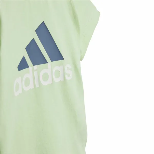 Sports Outfit for Baby Adidas Bl Cotton Set Infantil Blue Light Green
