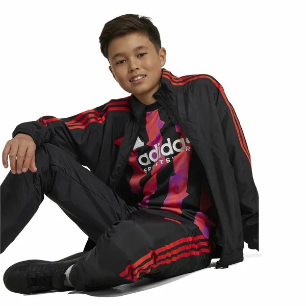 Sweatshirt without Hood Adidas Tiro Woven Tracktop Black
