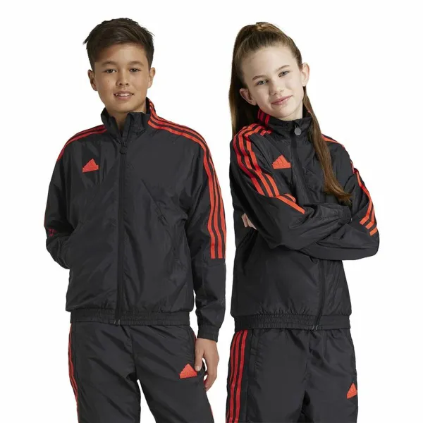 Толстовка без капюшона Adidas Tiro Woven Tracktop Чёрный