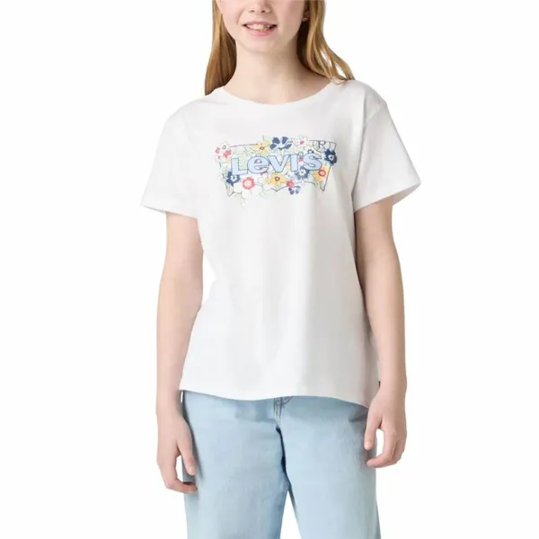 Детский Футболка с коротким рукавом Levi's Lvg Ss Batwing Fill Белый