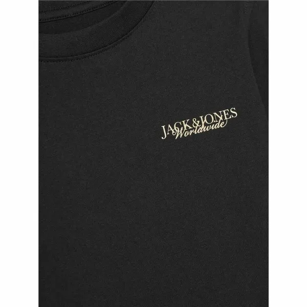 Lasten Lyhythihainen paita Jack & Jones Jorboston Photo w Neck Musta