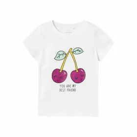 Child's Short Sleeve T-Shirt Name It Nmfvibeke Capsl White