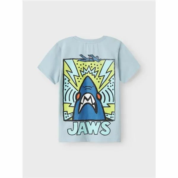 Vaikiška Marškinėliai su trumpomis rankovėmis Name It Nkmmakai Jaws Nreg Box Sky