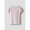 Child's Short Sleeve T-Shirt Name It Nmfvibeke Capsl Ballerina Pink