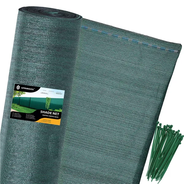 Shading net Springos SN0020 65 g/m2 1.5x25m 100 Cable ties, green